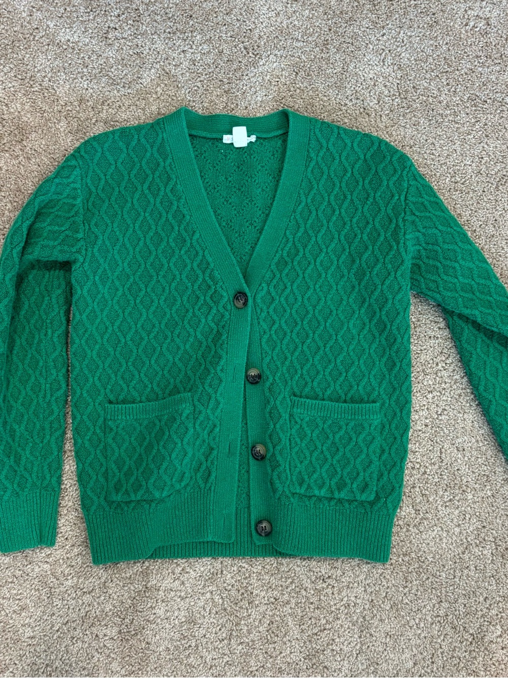 Crewcuts Bright Green Textured Knit Cardigan